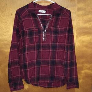 Long sleeve plaid top